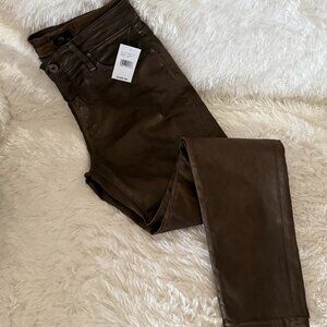 Adriano Goldschmied Women's Brown Coated Jeans (Leather Look) - Size 29R - NWT's